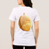 Cute Durian Baby with Soft Spikes and Smiling Face トライブレンドＴシャツ (裏面)