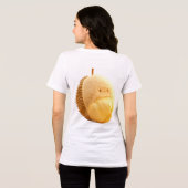 Cute Durian Baby with Soft Spikes and Smiling Face トライブレンドＴシャツ (裏面全面)