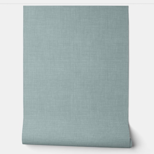 Cute Dusty Teal Blue Linen Look Texture 壁紙 (ほどく)