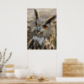 Cute eagle owl ポスター (キッチン)