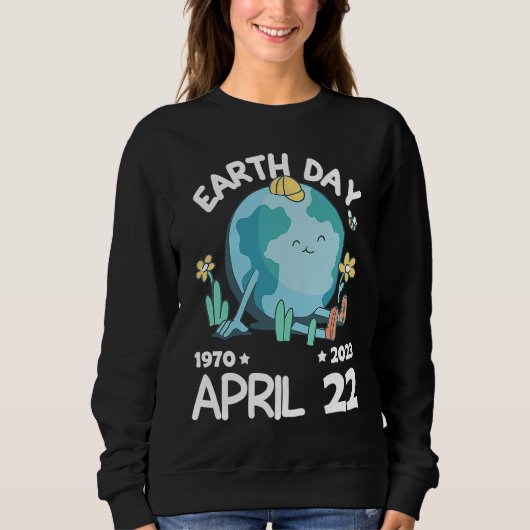 cute earth day 53rd anniversary earth day  13 スウェットシャツ (正面)
