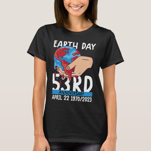 cute earth day 53rd anniversary earth day  5 tシャツ (正面)