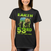 Cute Earth Day 53rd Anniversary Silhouette Of Elep Tシャツ (正面)