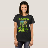 Cute Earth Day 53rd Anniversary Silhouette Of Elep Tシャツ (正面フル)