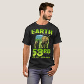 Cute Earth Day 53rd Anniversary Silhouette Of Elep Tシャツ (正面フル)