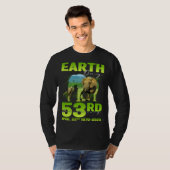 Cute Earth Day 53rd Anniversary Silhouette Of Elep Tシャツ (正面フル)