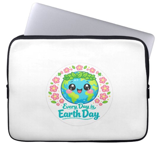 Cute Earth Day Electronics Bag ラップトップスリーブ (正面)