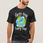 Cute Earth Day Every Day Save Our Planet Green Tシャツ (正面)