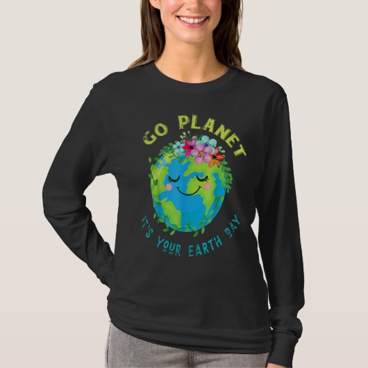Cute Earth Day Go Planet Earth Day Planet Annivers Tシャツ (正面)