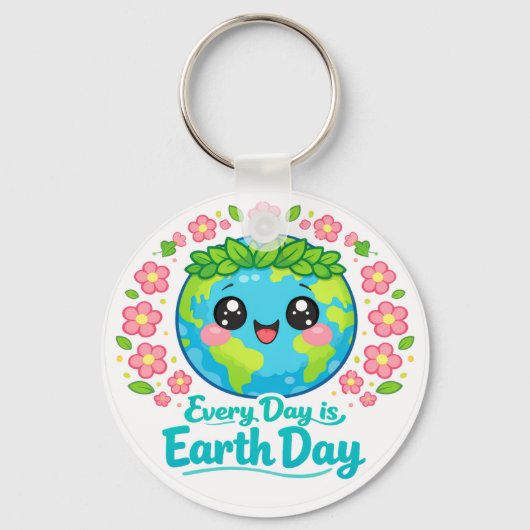 Cute Earth Day Keychain キーホルダー (正面)