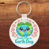 Cute Earth Day Keychain キーホルダー (正面)