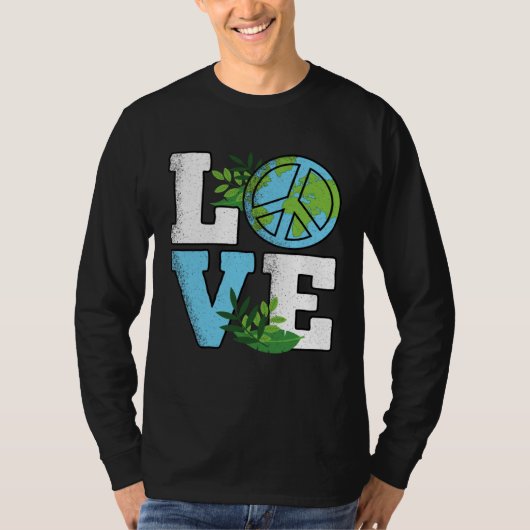 Cute Earth Day Love Planet Nature Tシャツ (正面)