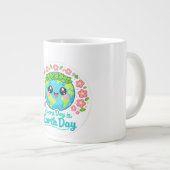 Cute Earth Day Specialty Mug ジャンボコーヒーマグカップ (正面右)