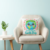 Cute Earth Day Throw Pillow クッション (椅子)