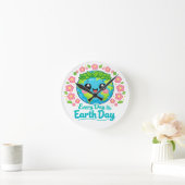 Cute Earth Day Wall Clock ラウンド壁時計 (ホーム)