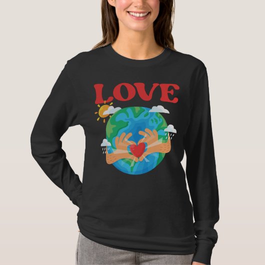Cute Earth Love World Ecology Rescue Environment Tシャツ (正面)