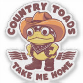 Cute Earth Toad Puns Country Toads Take Me Home シール (正面)