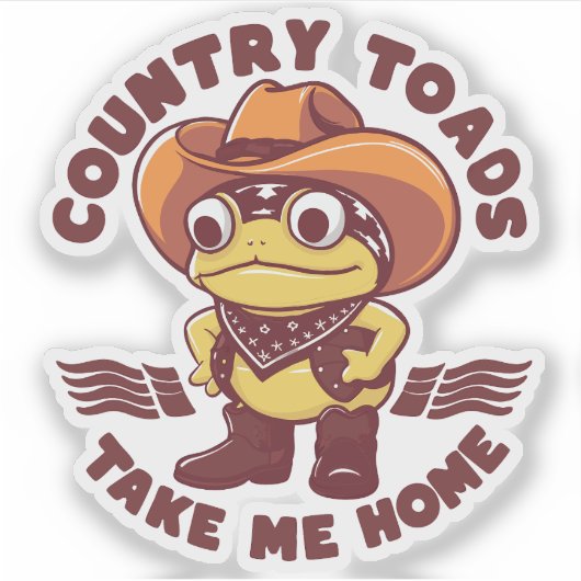 Cute Earth Toad Puns Country Toads Take Me Home シール (正面)