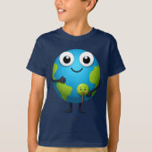 Cute Earth Tree Hugger Tee for Boys Organic Tシャツ (正面)