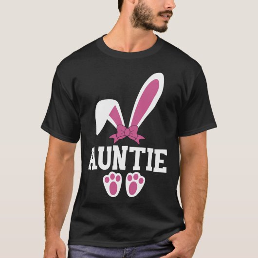 cute Easter aunt auntie bunny rabbit  egg family Tシャツ (正面)
