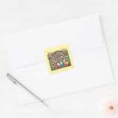 Cute Easter Blessings word art  スクエアシール (封筒)