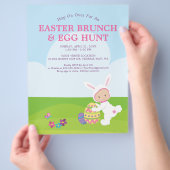 Cute Easter Brunch Egg Hunt Party Flyer チラシ (手)