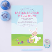 Cute Easter Brunch Egg Hunt Party Flyer チラシ (シングル)