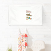 Cute Easter Bunnies Leopard Bunny and Flower Bunni 横断幕 (インサイチュ)