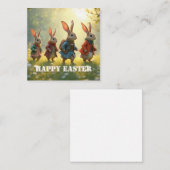 Cute Easter Bunnies Walking in Spring Meadow ノートカード (正面/裏面)