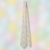 Cute Easter Bunnies with Pastel Eggs and Ferns ネクタイ