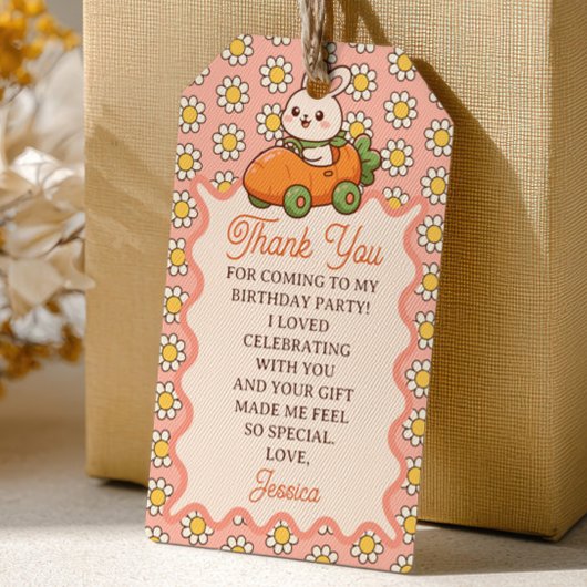 Cute Easter Bunny 1st Birthday Party Thank You  ギフトタグ