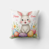 Cute Easter Bunny And Eggs Modern Collection クッション (正面)