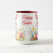 Cute Easter Bunny And Eggs Modern Collection マグカップ (中央)