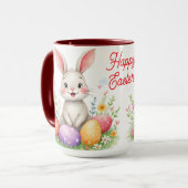 Cute Easter Bunny And Eggs Modern Collection マグカップ (正面左)