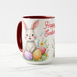 Cute Easter Bunny And Eggs Modern Collection マグカップ