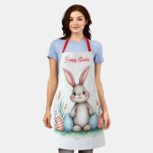 Cute Easter Bunny And Eggs Popular Collection エプロン (着用した状態)