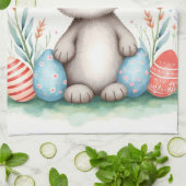Cute Easter Bunny And Eggs Popular Collection キッチンタオル (折り畳み)