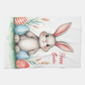 Cute Easter Bunny And Eggs Popular Collection キッチンタオル (横)