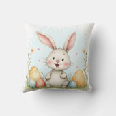 Cute Easter Bunny And Eggs Trendy Collection クッション (裏面)