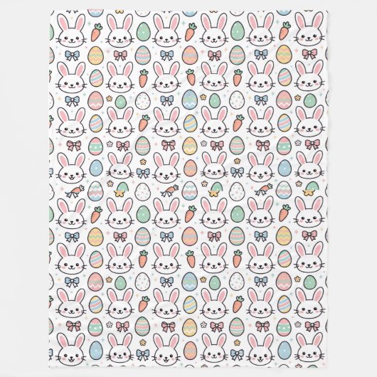 Cute Easter Bunny Baby Blanket フリースブランケット (正面)
