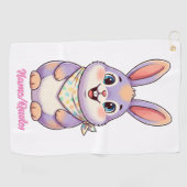 Cute Easter Bunny Cartoon ゴルフタオル (横)