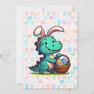 Cute, Easter bunny dinosaur シーズンカード