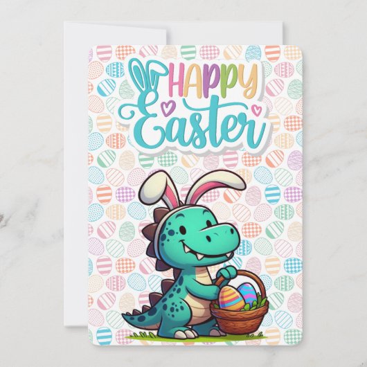 Cute, Easter bunny dinosaur シーズンカード (正面)