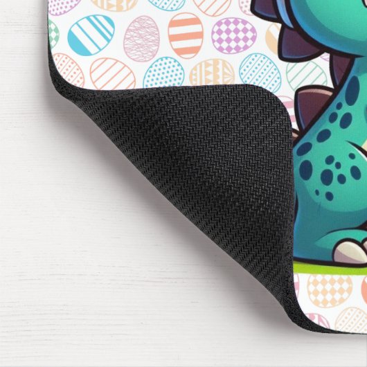 Cute, Easter bunny dinosaur Mouse Pad マウスパッド (コーナー)