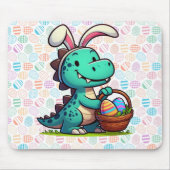 Cute, Easter bunny dinosaur Mouse Pad マウスパッド (正面)