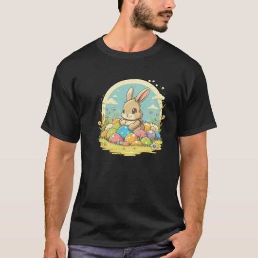 Cute Easter Bunny Easter Egg Men Women Kids  7 Tシャツ (正面)