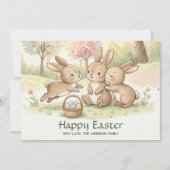 Cute Easter Bunny Egg Hunt & Picnic シーズンカード (正面)