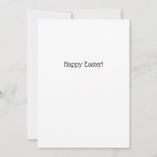 Cute Easter Bunny Eggs Flowers Flat カード (裏面)