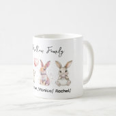 Cute Easter Bunny Family Plaque – Personalized  コーヒーマグカップ (正面右)