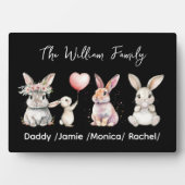Cute Easter Bunny Family Plaque – Personalized  フォトプラーク (正面)